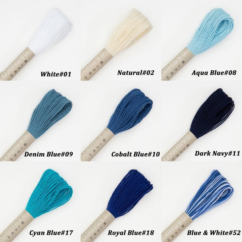 Olympus Sashiko Thread 20m(21.8yds) Bundles 100% Cotton (White and Blue 9Colors), OS-20M - Image 3